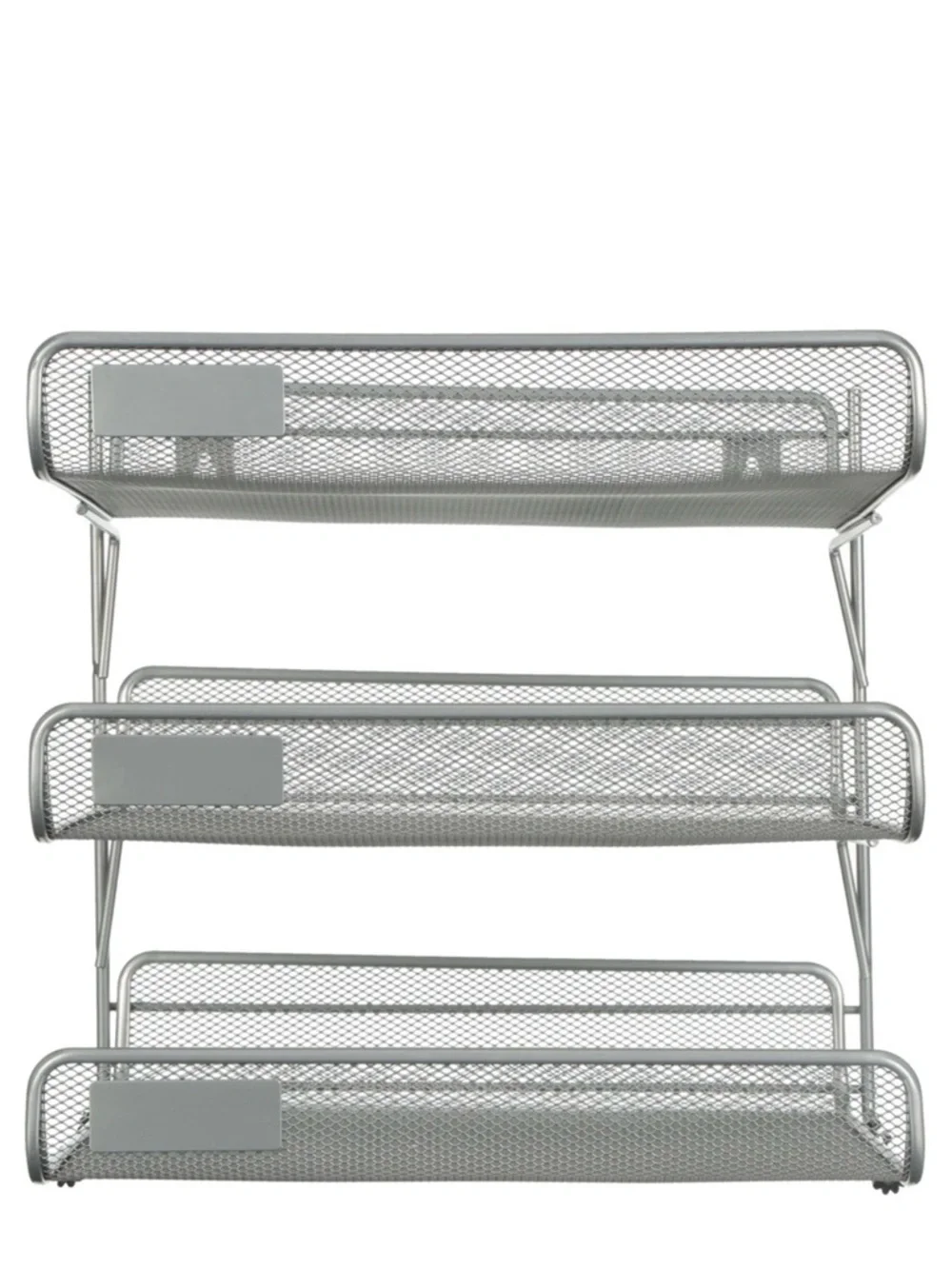 IKEA 3 Tier Shelf Silver Mesh Office File & Paper Organizer Storage Rack